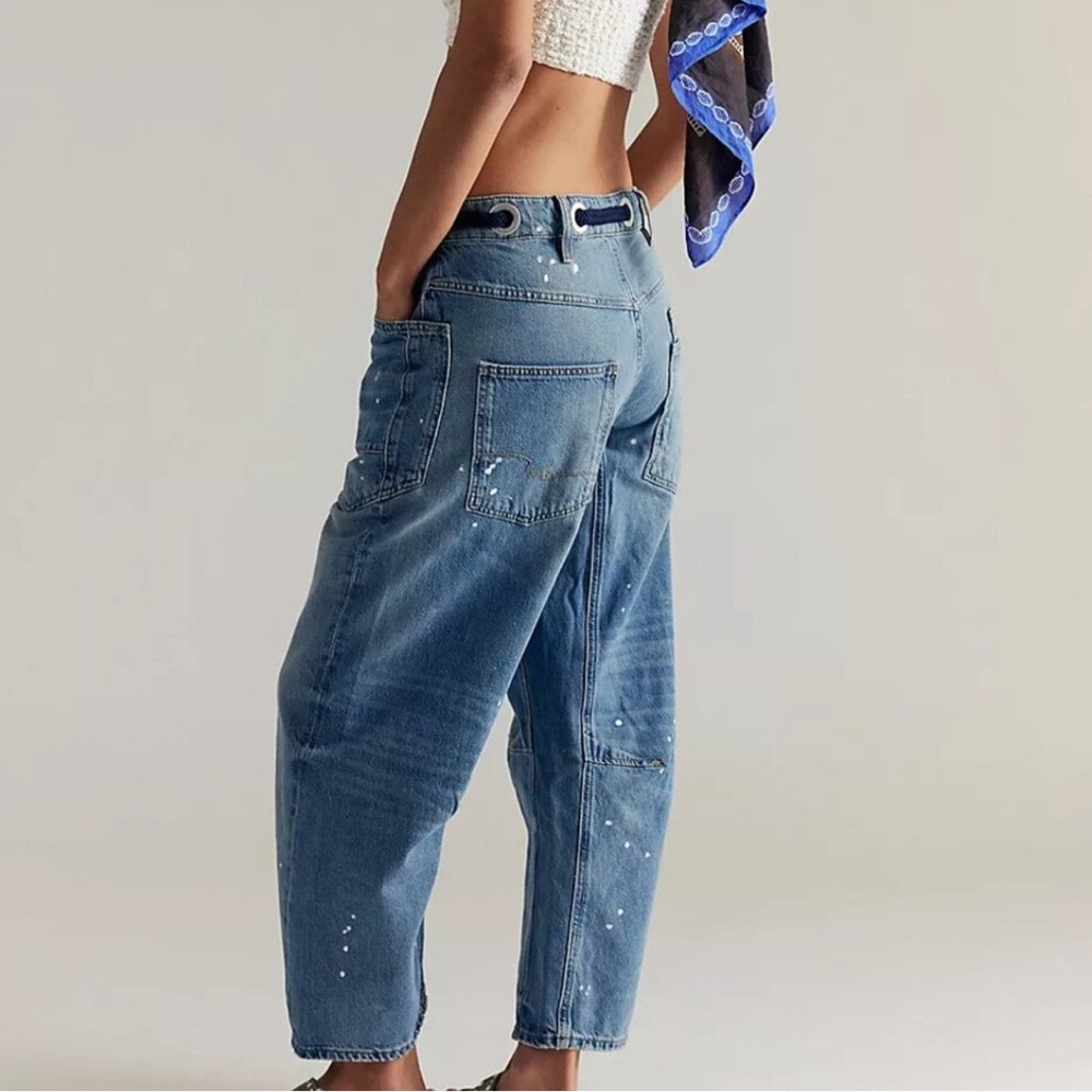 We The Free Blue Boyfriend Jeans